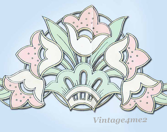 1960s Vintage Vogart Embroidery Transfer 714 Uncut Cutwork Pillowcase Motifs