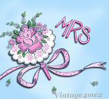 1960s Vintage Vogart Embroidery Transfer 715 His Hers Floral Pillowcases ORIG