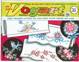 1960s Vintage Vogart Embroidery Transfer 715 His Hers Floral Pillowcases ORIG