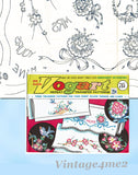 1960s Vintage Vogart Embroidery Transfer 715 His Hers Floral Pillowcases ORIG