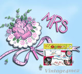 1960s Vintage Vogart Embroidery Transfer 715 His Hers Floral Pillowcases ORIG