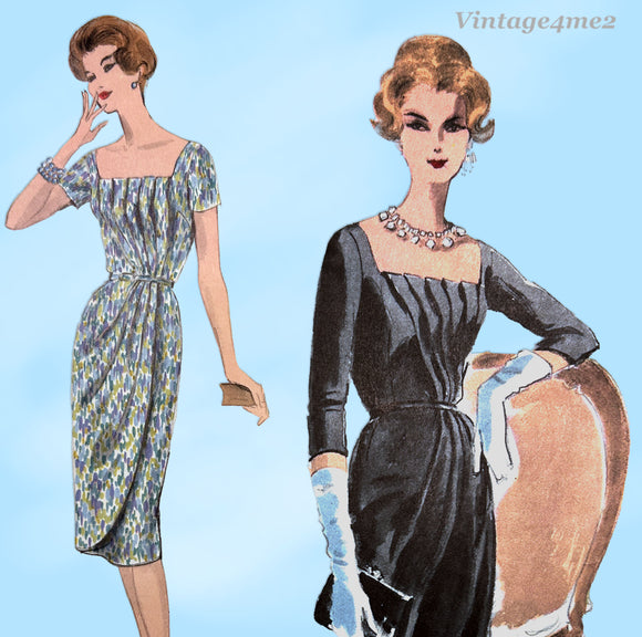 Vogue Couturier 188: 1950s Misses Designer Cocktail Dress 40B Vintage Sewing Pattern