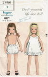 1950s Vintage Vogue Sewing Pattern 2886 Cute Toddler Sized Large Cloth Doll