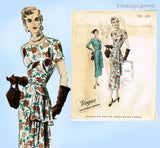 Vogue Couturier 406: 1940s Uncut Afternoon Dress Sz 34 B Vintage Sewing Pattern