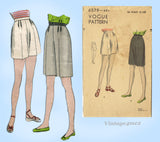 Vogue 6579: 1940s Cute Misses Shorts 2 Lengths Sz 26W Vintage Sewing Pattern