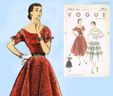 1950s Vintage Vogue Sewing Pattern 7886 Uncut Misses Street Dress Size 34 Bust