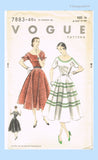 1950s Vintage Vogue Sewing Pattern 7886 Uncut Misses Street Dress Size 34 Bust