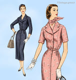 Vogue 8763: 1950s Uncut Women's Day Dress Sz 34 B Vintage Sewing Pattern