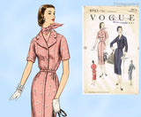 Vogue 8763: 1950s Uncut Women's Day Dress Sz 34 B Vintage Sewing Pattern