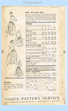 Vogue 8922: 1950s Uncut Women's Street Dress Sz 34 B Vintage Sewing Pattern