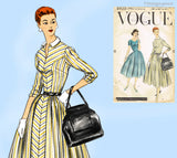 Vogue 8922: 1950s Uncut Women's Street Dress Sz 34 B Vintage Sewing Pattern