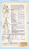 Vogue 9015: 1950s Uncut Womens Street Dress Sz 36 B Vintage Sewing Pattern