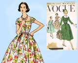 Vogue 9015: 1950s Uncut Womens Street Dress Sz 36 B Vintage Sewing Pattern