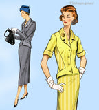 Vogue 9042: 1950s Uncut Women's Slender Street Suit 36B Vintage Sewing Pattern
