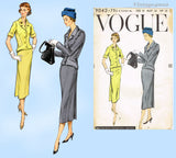 Vogue 9042: 1950s Uncut Women's Slender Street Suit 36B Vintage Sewing Pattern