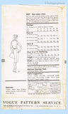 Vogue 9587: 1950s Uncut Womens Slender Dress 36 B Vintage Sewing Pattern