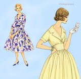 Vogue 9696: 1950s Darling Uncut Misses Dress 36 B Vintage Sewing Pattern