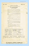 Vogue 9701: 1940s Uncut Misses WWII Dress Sz 32 Bust Vintage Sewing Pattern