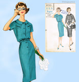 Vogue 9724: 1950s Uncut Women's Day Dress Sz 36 Bust Vintage Sewing Pattern