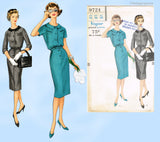 Vogue 9724: 1950s Uncut Women's Day Dress Sz 36 Bust Vintage Sewing Pattern