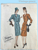 Vogue Couturier 236: 1940s Uncut WWII Designer Dress 34B Vintage Sewing Pattern