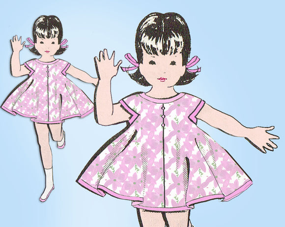 1950s Vintage Mail Order Sewing Pattern 1-443 Uncut Easy Toddler Girls Dress Sz3