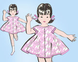 1950s Vintage Mail Order Sewing Pattern 1-443 Uncut Easy Toddler Girls Dress Sz3
