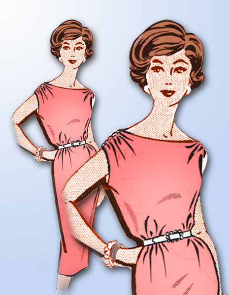 1960s Vintage Mail Order Sewing Pattern 1-474 Uncut Misses Sheath Dress  Size 32B
