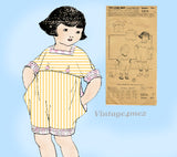 Mail Order 1216: 1920s Adorable Baby Boys Romper Size 1 Vintage Sewing Pattern
