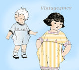 Mail Order 1216: 1920s Adorable Baby Boys Romper Size 1 Vintage Sewing Pattern