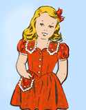 1940s Vintage Mail Order Sewing Pattern 1442 Uncut Toddler Girls WWII Dress Sz 6 - Vintage4me2
