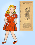 1940s Vintage Mail Order Sewing Pattern 1442 Uncut Toddler Girls WWII Dress Sz 6 - Vintage4me2