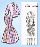 1950s Vintage Mail Order Sewing Pattern 1454 Uncut Misses Princess Dress Sz 32B