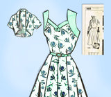 Mail Order 1468: 1950s Misses Sun Dress & Bolero Sz 37 B Vintage Sewing Pattern