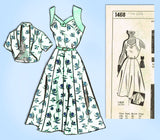 Mail Order 1468: 1950s Misses Sun Dress & Bolero Sz 37 B Vintage Sewing Pattern