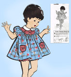 1960s Vintage Mail Order Sewing Pattern 1478 Uncut Toddler Girls Dress Sz 3