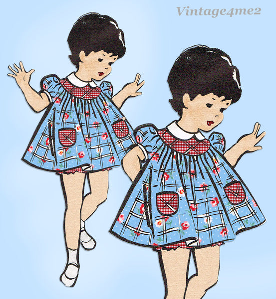 1960s Vintage Mail Order Sewing Pattern 1478 Uncut Toddler Girls Dress Sz 3