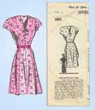 1950s Vintage Mail Order Sewing Pattern 1483 Misses Dress w Wing Sleeves 34 Bust