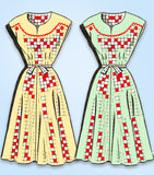 1950s Original Vintage Mail Order Pattern 1501 Easy Plus Size Dress 42 Bust