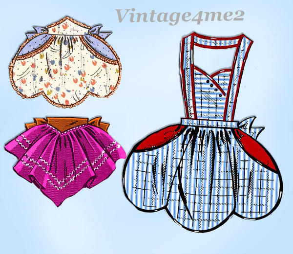 Mail Order 1542: 1950s Cute Misses One Yard Apron Sz 36 B Vintage Sewing Pattern