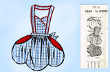 Mail Order 1542: 1950s Cute Misses One Yard Apron Sz 36 B Vintage Sewing Pattern