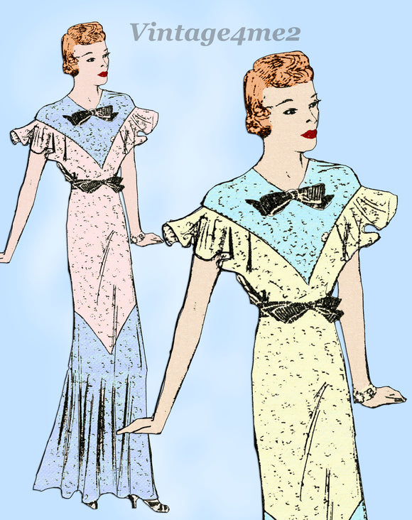  Mail Order 1621: 1930s Misses Graduation Dress Size 30 B Vintage Sewing Pattern - Vintage4me2