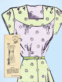 1940s Vintage Mail Order Sewing Pattern 1682 Misses WWII Day Dress Size 30 Bust
