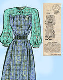 Mail Order 1703: 1940s Lovely Misses Tailored Dress 32 B Vintage Sewing Pattern