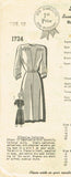 1940s Vintage Mail Order Sewing Pattern 1724 Misses Street Dress Size 12 30B - Vintage4me2