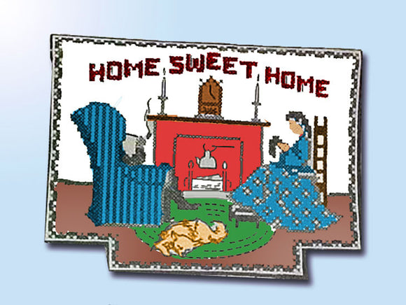 1930s Vintage Embroidery Transfer 1773 Uncut Home Sweet Home Chair Back Set