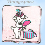 1940s Vintage Mail Order Embroidery Transfer 1798 Uncut Lamb DOW Tea Towels