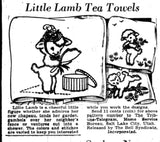 1940s Vintage Mail Order Embroidery Transfer 1798 Uncut Lamb DOW Tea Towels