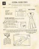 1950s Vintage Mail Order Sewing Pattern 1886 Misses Dress w Side Insets Sz 36 B