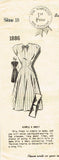 1950s Vintage Mail Order Sewing Pattern 1886 Misses Dress w Side Insets Sz 36 B